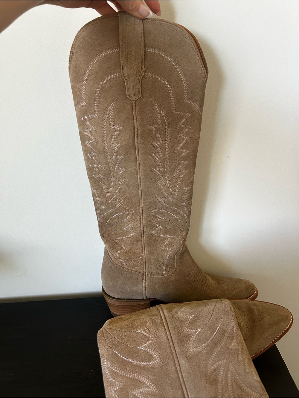Tecova Abby Driftwood Suede Western Boots - Picture 7 of 11